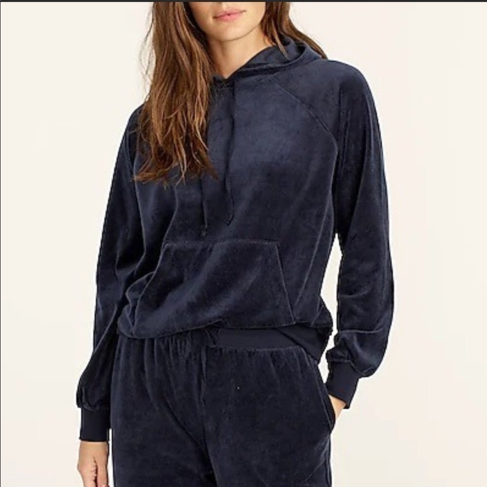 NEW J. Crew Relaxed Velour Hoodie BA367